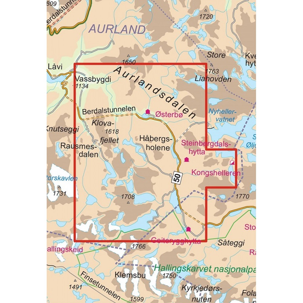 Aurlandsdalen Österbö Turkart